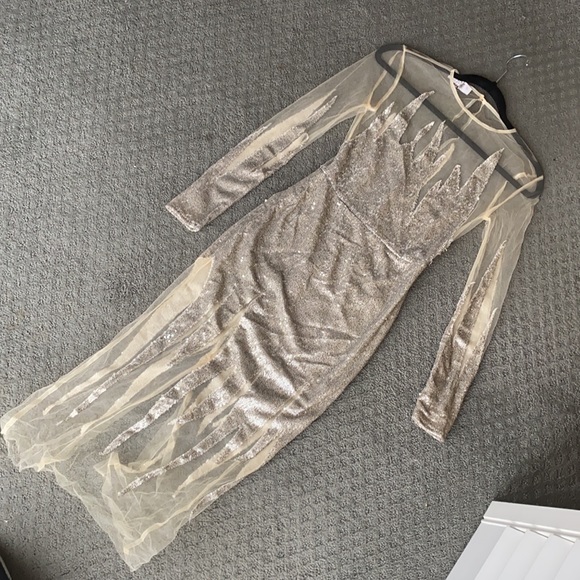 House Of CB, 'Maxim' Sequin Flame Mesh Dress, Size S - Picture 10 of 10